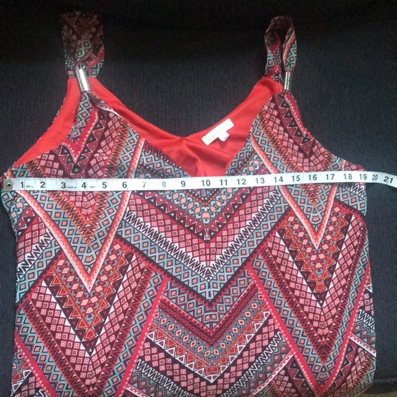 Chevron Patterned Sheer fully Lined Sleeveless Fish Tail Dress-Size L - Picture 10 of 12